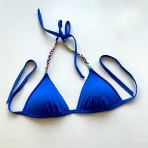 PINK VS blue triangle padded bikini top